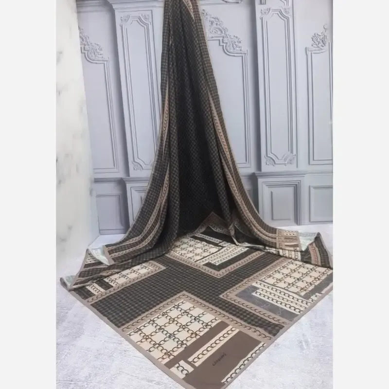 روسری نخ کاستوم طرح منو قواره بزرگ 140 سانتیمتر - تصویر 5