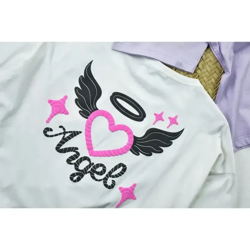 تیشرت زنانه لانگ طرح angel جنس پنبه یقه گرد کد 11773 - تصویر 2
