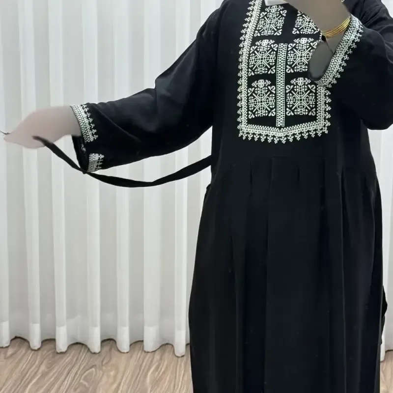 پیراهن ساحلی نخی زنانه مدل ساره 2 کد 1756 فری سایز با کمربند - تصویر 10
