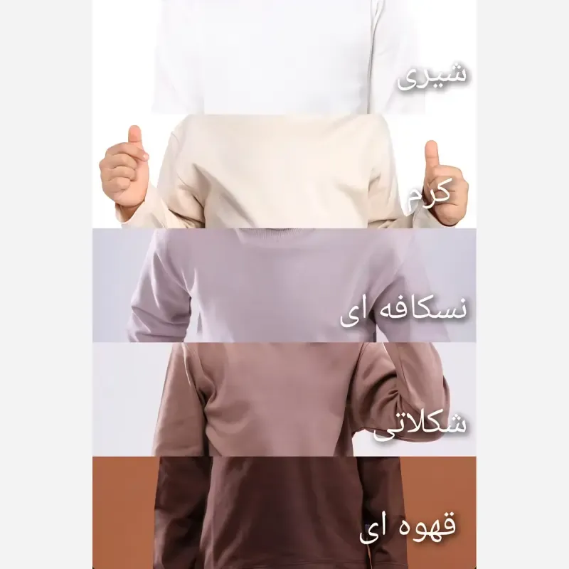 بلوز یقه سه سانت بیسیک نخ و پنبه زنانه دخترانه - تصویر 4