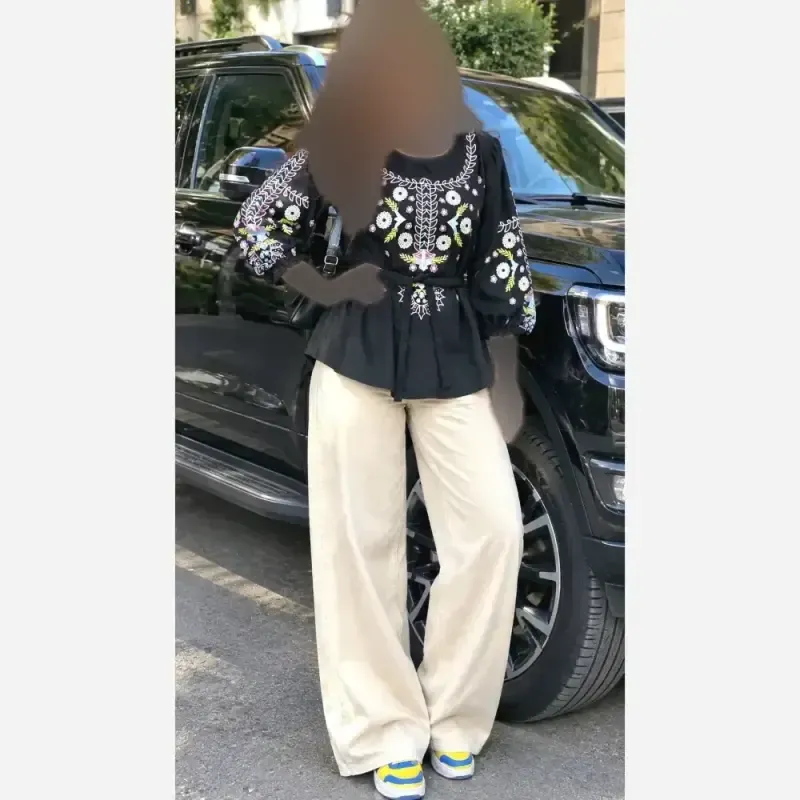 تونیک چاپی رنگی آرامش جنس شانتون درجه یک فری سایز - تصویر 10