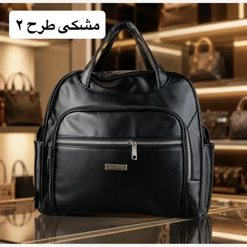 کیف زنانه چرم مصنوعی روزمره مسافرتی مهمانی سه بند - تصویر 3