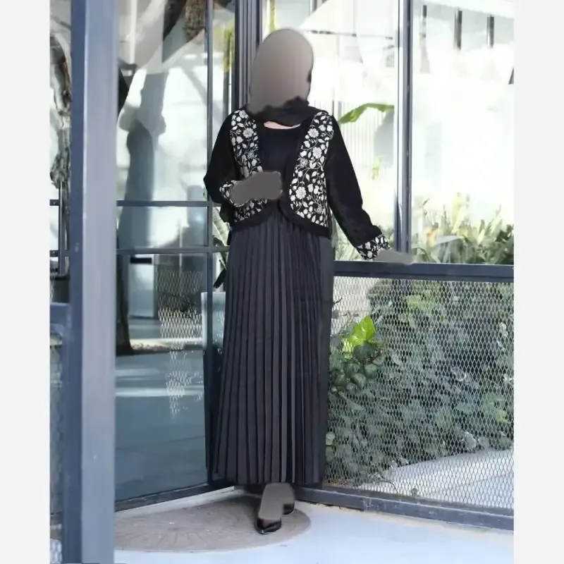 کت تک زنانه مخمل خرجکار هندی مدل نیلناز فری سایز - تصویر 5