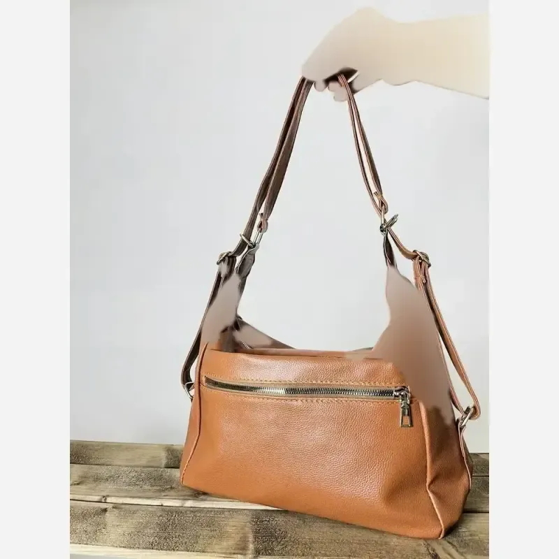 کیف زنانه وارداتی جنس شرانگ خارجی بند دوشی و قابل استفاده به عنوان کوله پشتی - تصویر 5
