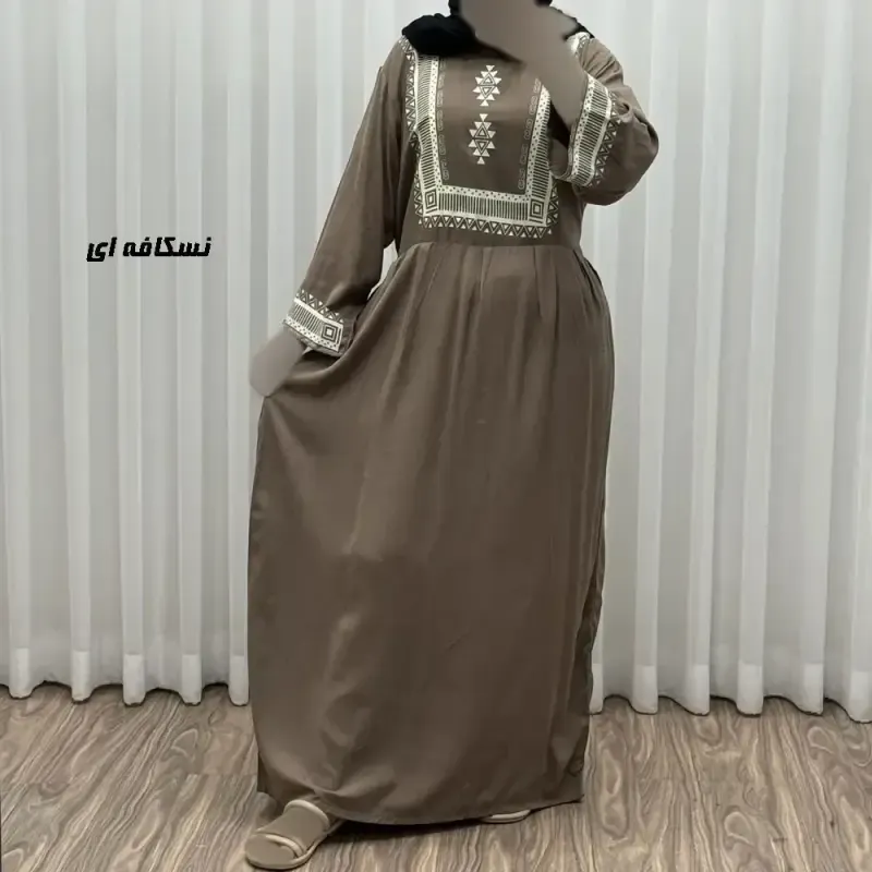 پیراهن ساحلی نخی زنانه مدل سرخپوستی فری سایز مناسب تا 44 با کمربند - تصویر 4