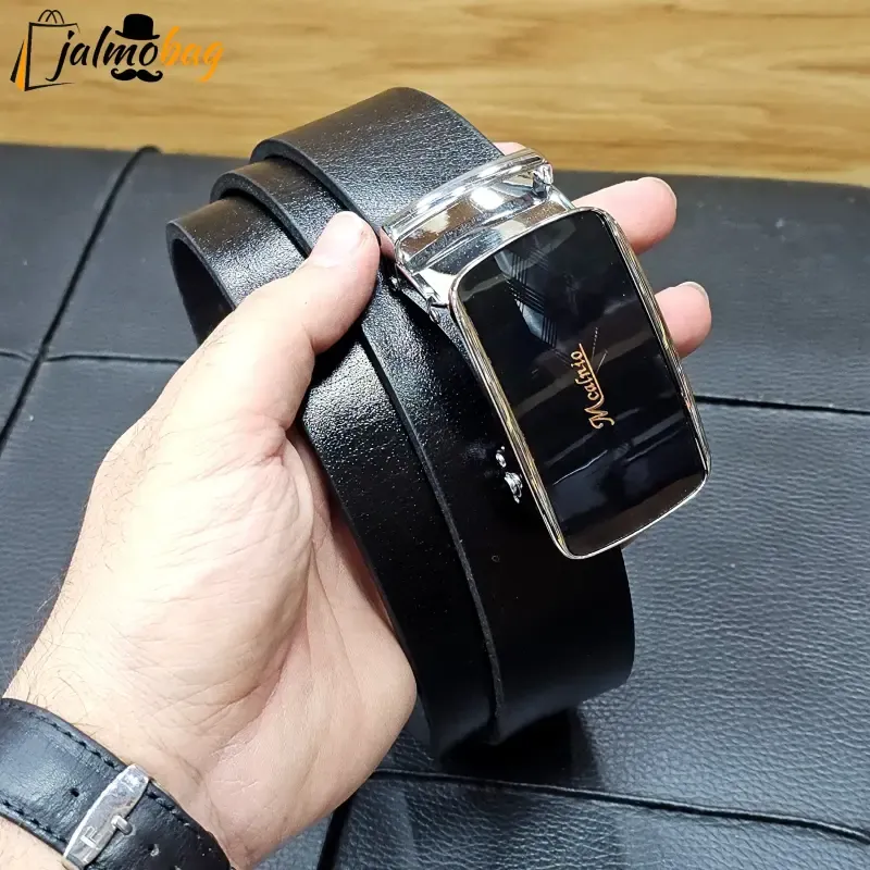 کمربند ریلی چرم طبیعی گاوی 3.5 سانت طول 125 سانتی متر سگک خارجی - تصویر 6