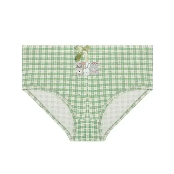 شورت زنانه اسلیپ نخی چهارخونه طرح خرس خرگوش و گوزن سایز 2XL ساحل