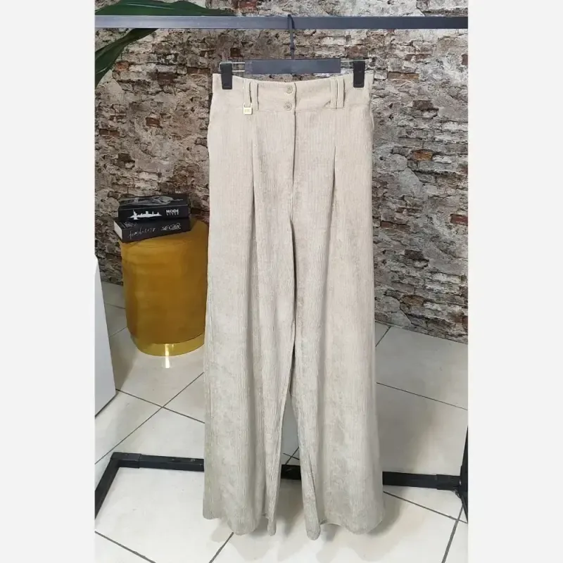 شلوار بگ مخمل کبریتی گرم بالا فری سایز زنانه و دخترانه - تصویر 3
