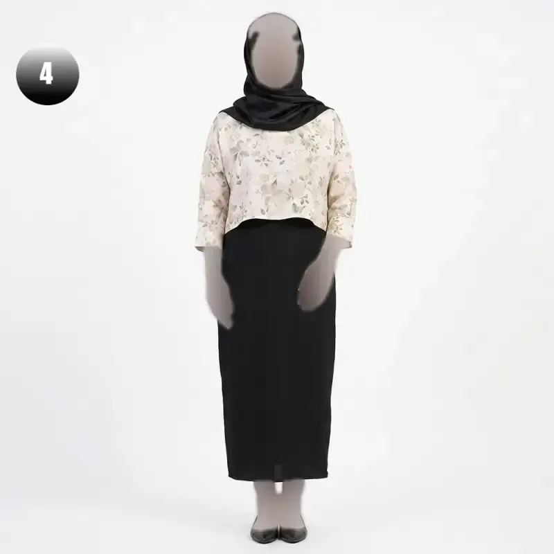 ست کراپ و سارافون زنانه طرح دار شانتون تک سایز فری سایز - تصویر 27
