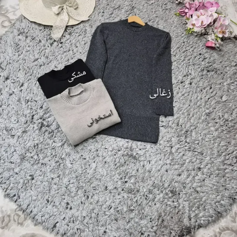بلوز بافت زنانه ساده آکریلیک سایز 38 تا 48 - تصویر 4