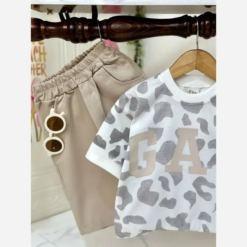 ست تیشرت و شلوارک دخترانه GAP نخ پنبه و کتان مناسب 2 تا 8 سال - تصویر 5