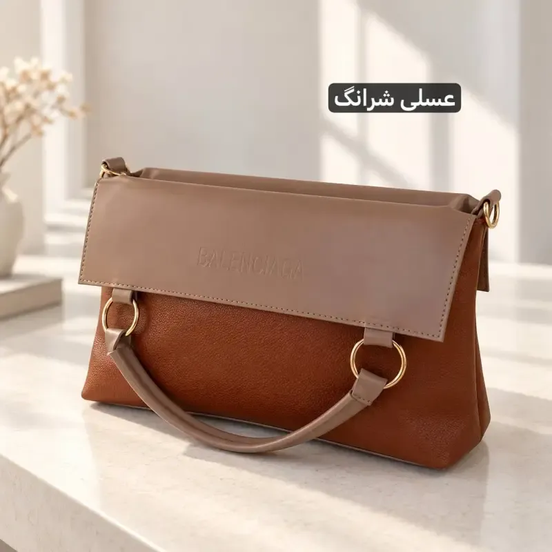 کیف زنانه روزمره چرم مصنوعی با بند بلند و سه بند - تصویر 6