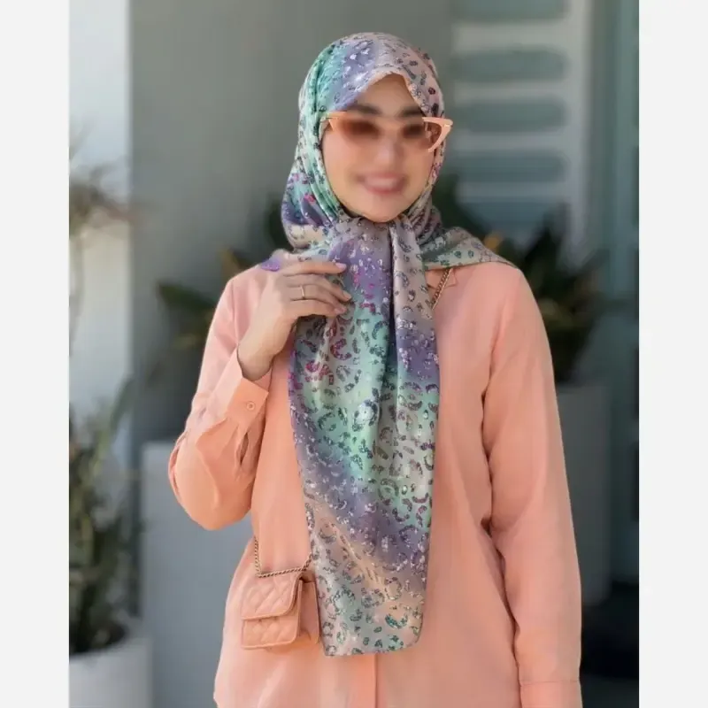 روسری نخی طرح آنجل قواره 110 دخترانه شاد - تصویر 10