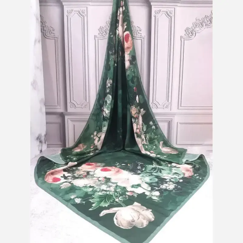روسری نخ کاستوم طرح صبا قواره بزرگ 140x140 دور دوخت - تصویر 7