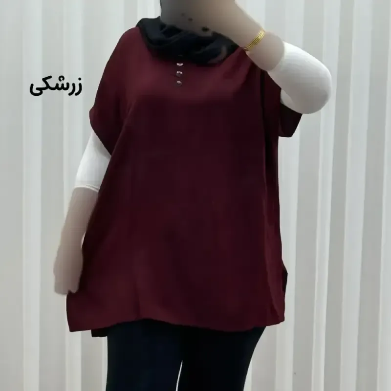 تاپ زنانه نخی ساده سایز بزرگ فری سایز مناسب تا سایز 54 - تصویر 6