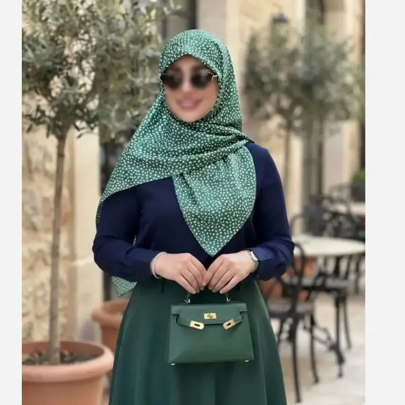 روسری مجلسی طرح سپید قواره 140 نخ کاستوم دور چرخ دوز بدون لیز خوردگی - تصویر 14