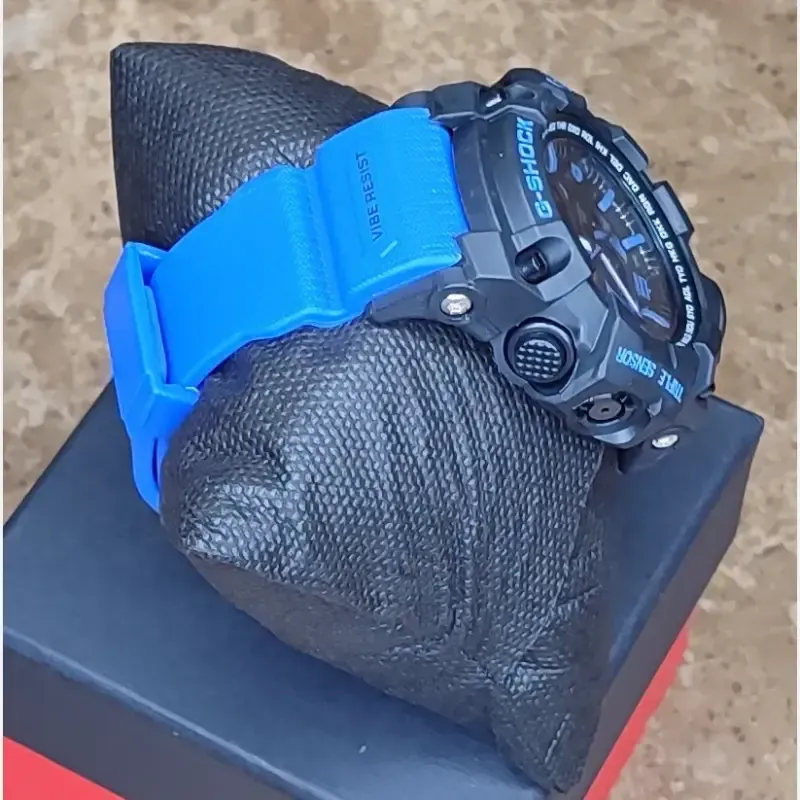 ساعت مچی عقربه ای دیجیتال جی شاک مدل CASIO G-SHOCK 5478 دوزمانه صفحه مشکی بند آبی - تصویر 5
