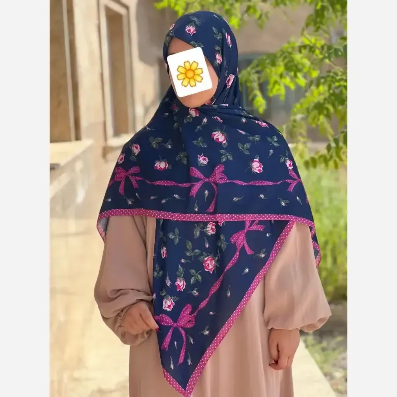 روسری طرحدار پینترستی کرپنخ قواره 140 - تصویر 2