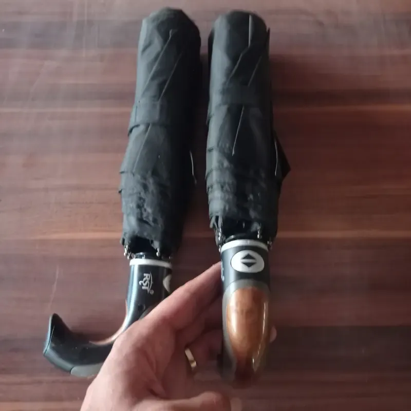 چتر اتوماتیک RST لوکس دسته عصایی پارچه نانو ضد آب فنر تقویت شده مشکی بزرگسالان - تصویر 5