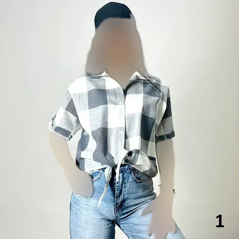 شومیز گره ای نخی آستین سه ربع - تصویر 10