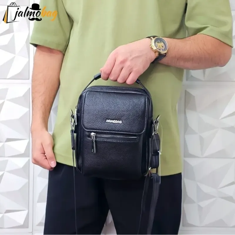 کیف دستی دوشی چرم خارجی ضد خش مدل ورزشی جیبی - تصویر 5
