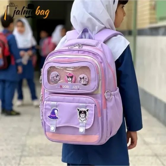 کوله پشتی دخترانه کرومی ضد آب مناسب کلاس اول تا چهارم طبی و جادار