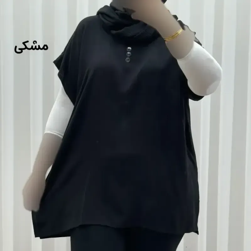 تاپ زنانه نخی ساده سایز بزرگ فری سایز مناسب تا سایز 54 - تصویر 8