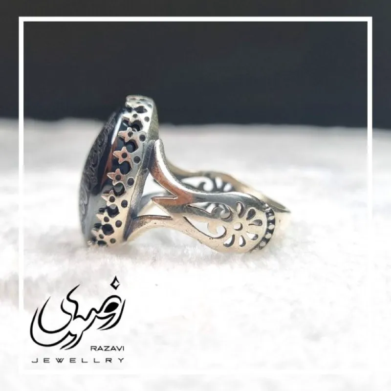 انگشتر حدید صینی مردانه طرح نیزه - تصویر 3