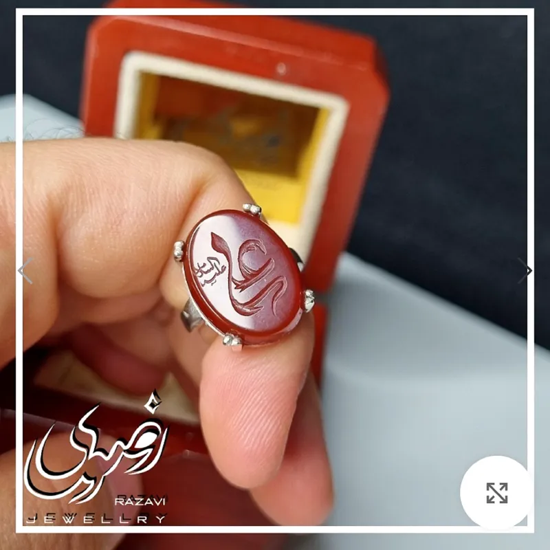 انگشتر نقره زنانه عقیق سرخ دست ساز - تصویر 2