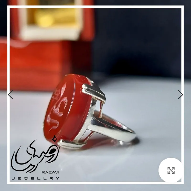 انگشتر نقره زنانه عقیق سرخ دست ساز - تصویر 3