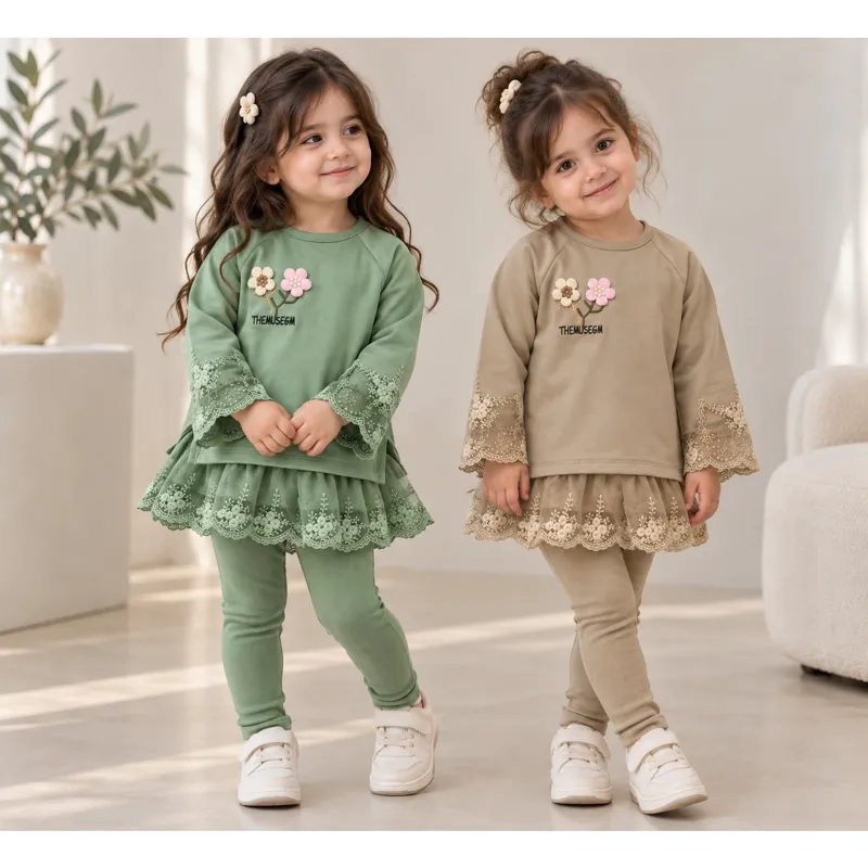 سارافون مجلسی دخترانه دورس و گیپور سایز 1 تا 5 سال - تصویر 5