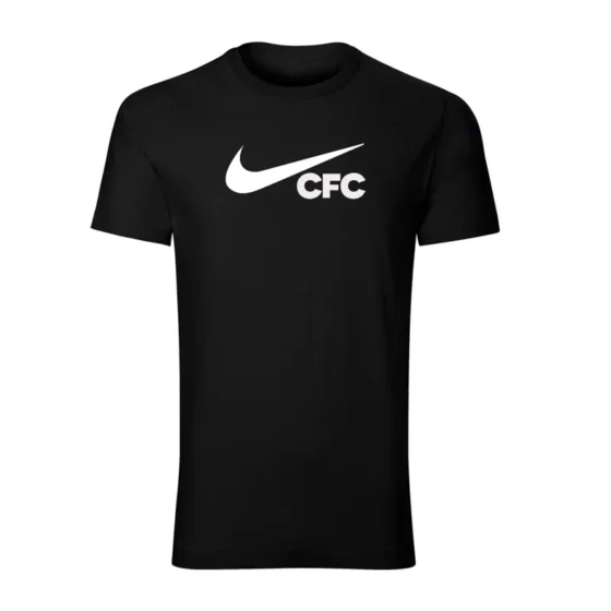 تیشرت آستین کوتاه مردانه طرح CFC یقه گرد مشکی نخی