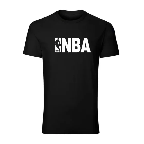 تیشرت یقه گرد مردانه طرح NBA رنگ مشکی جنس نخی اعلا مدل x5747