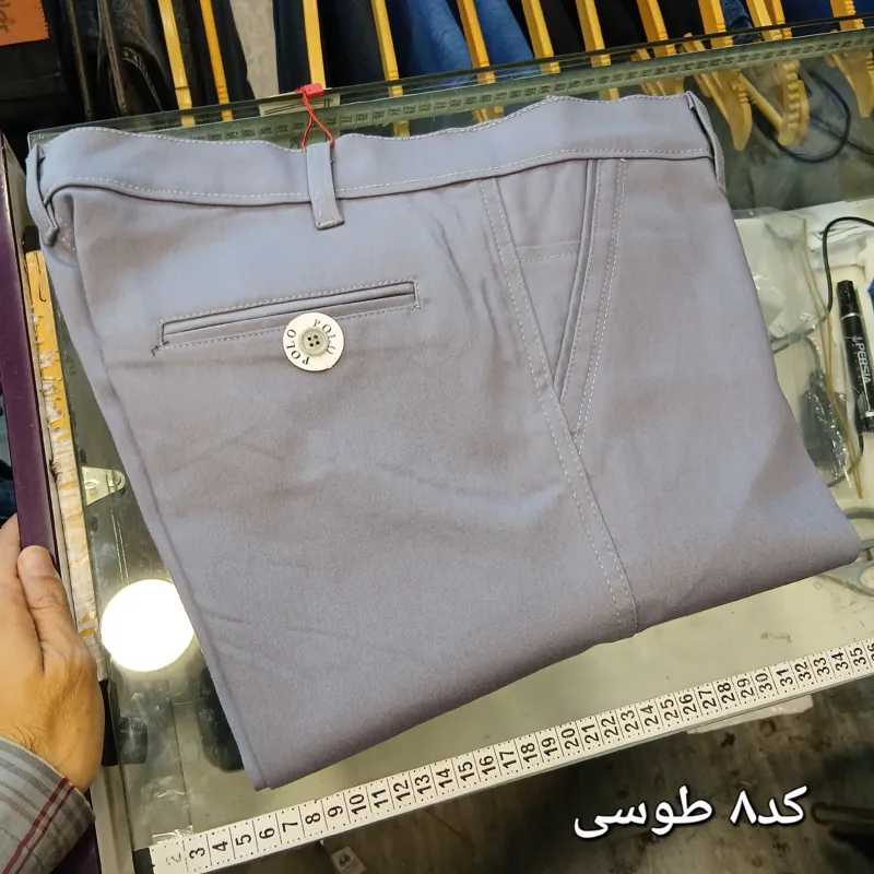 شلوار کتان مردانه کلاسیک نیم کشی فاق متوسط سایز 42 تا 58 رنگی - تصویر 20