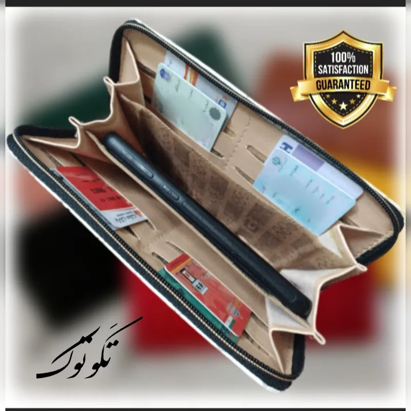 کیف پول و موبایل دستی چرم خارجی طرح سنگی مناسب آقایان و خانم ها - تصویر 3