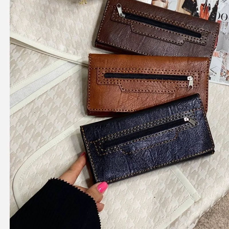کیف پول و موبایل چرم سه لت مدل عطارد دست دوز چرم خارجی - تصویر 9